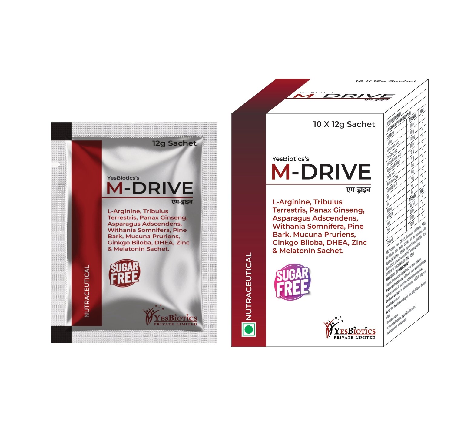M DRIVE SACHETS - YESBIOTICS Nutrition Supplement India