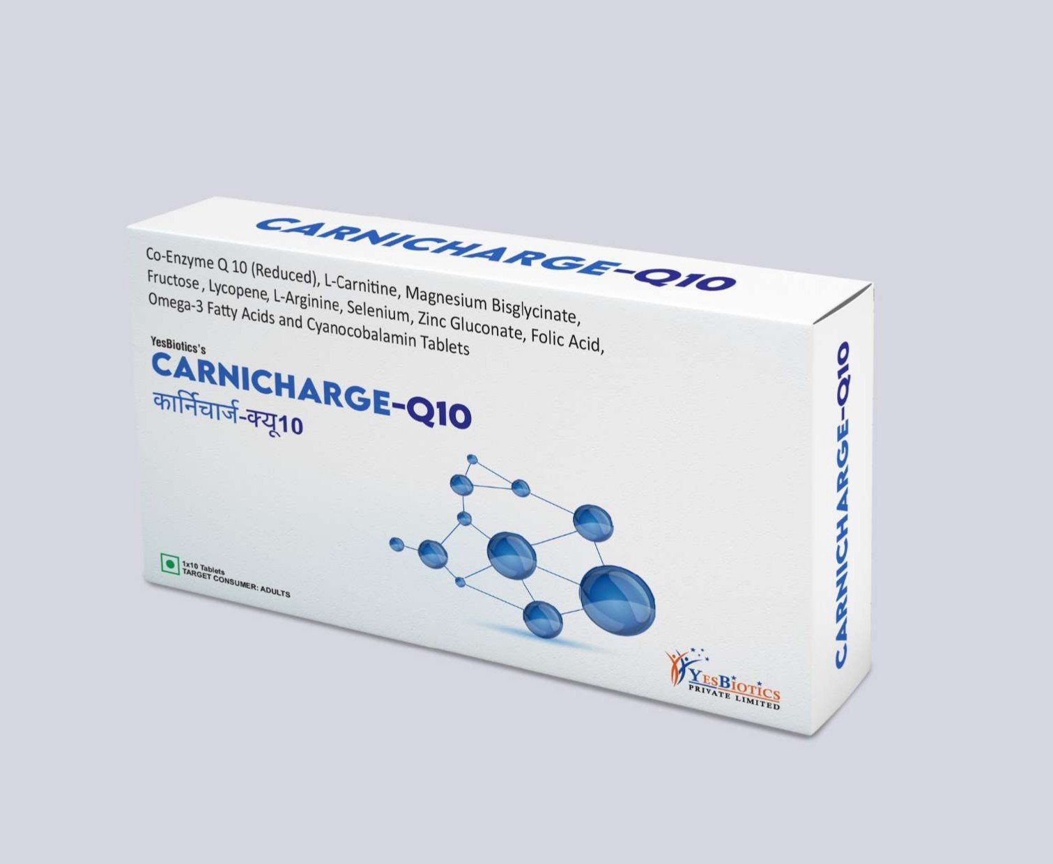 CARNICHARGE-Q10 TABLETS - YESBIOTICS Energy Supplement